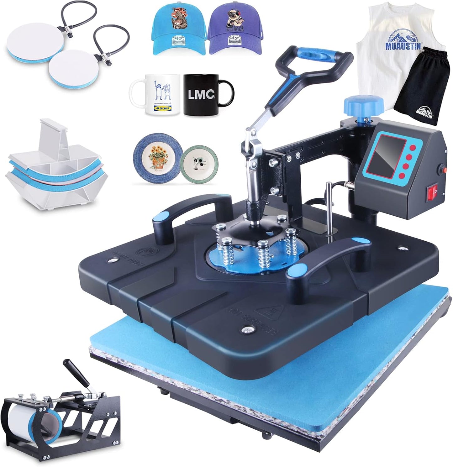 HORGELU 5 in 1 Heat Press Machine for T Shirts and More