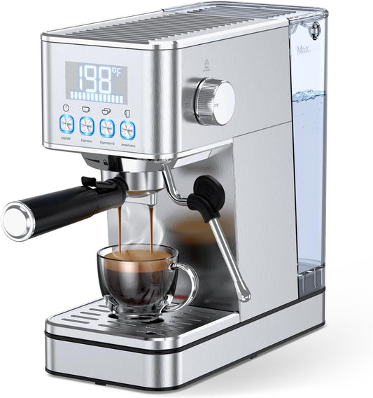 20Bar Espresso Maker: Perfect Froth, Time & Temp Display, Cold Brew, Cappuccino