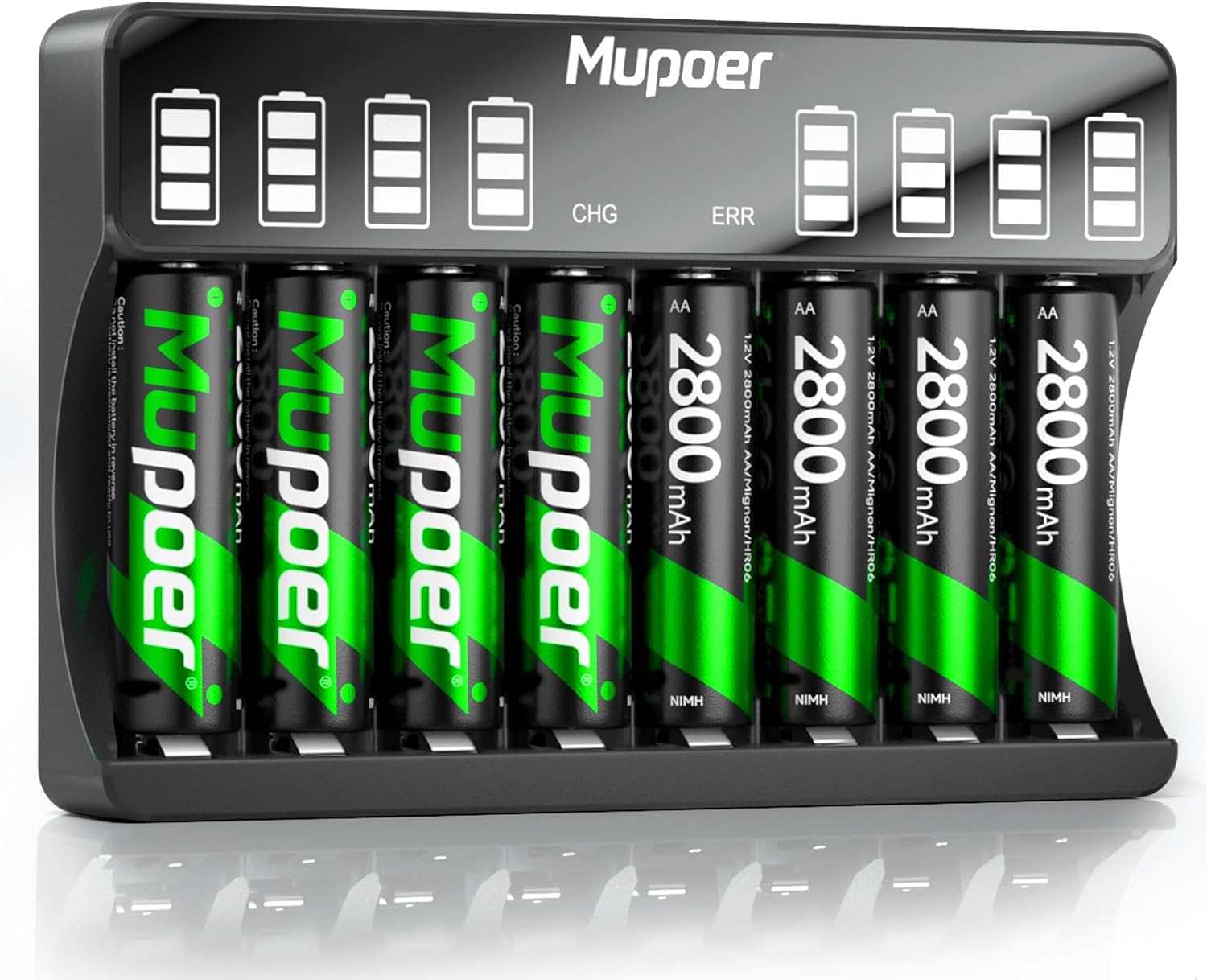High Capacity 2800mAh Rechargeable AA Batteries - Mupoer