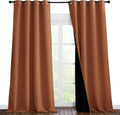 Full Shading Blackout Curtains for Windows - Burnt Orange 55in x 102in