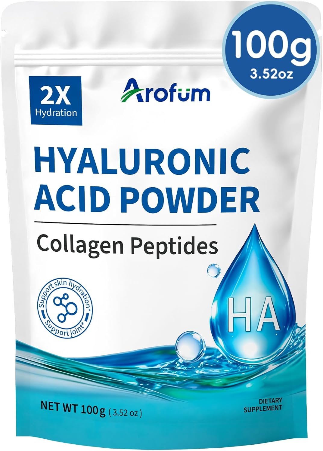 Hyaluronic Acid Powder with Collagen Peptides for DIY Skincare