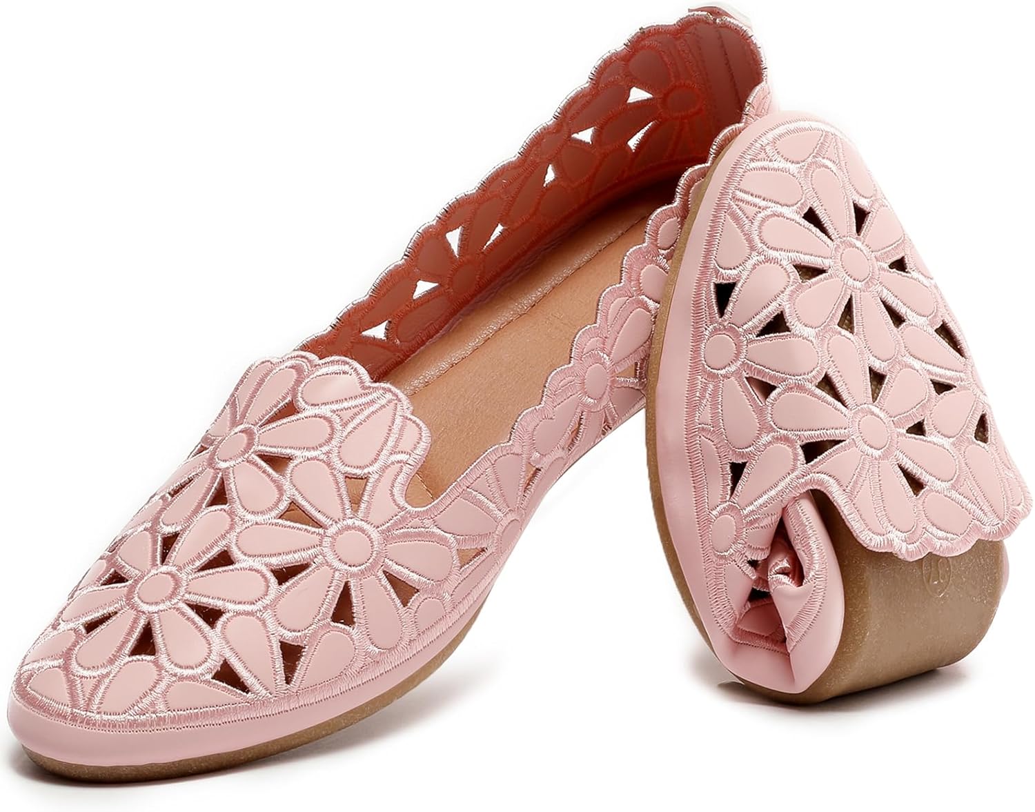 Floral Ballet Flats for Women - Comfortable Slip On Dress Shoes