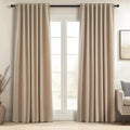 Topfinel Blackout Curtains 92 in Long Tan Taupe - Full Light Block