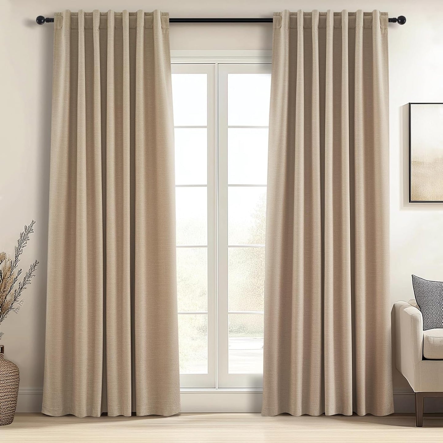 Topfinel Blackout Curtains 92 Inch Long for Bedroom Living Room