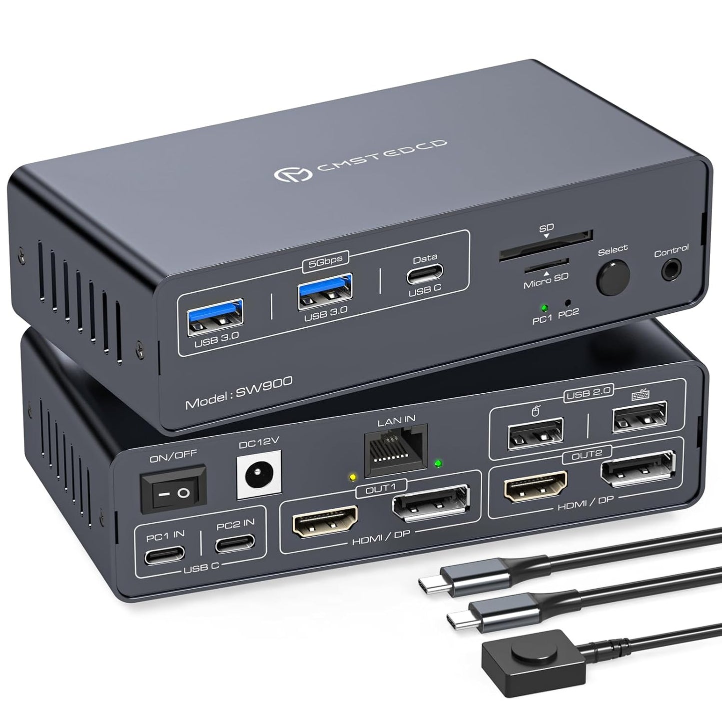 Thunderbolt 4 KVM Switch Docking Station for Dual 4K Displays