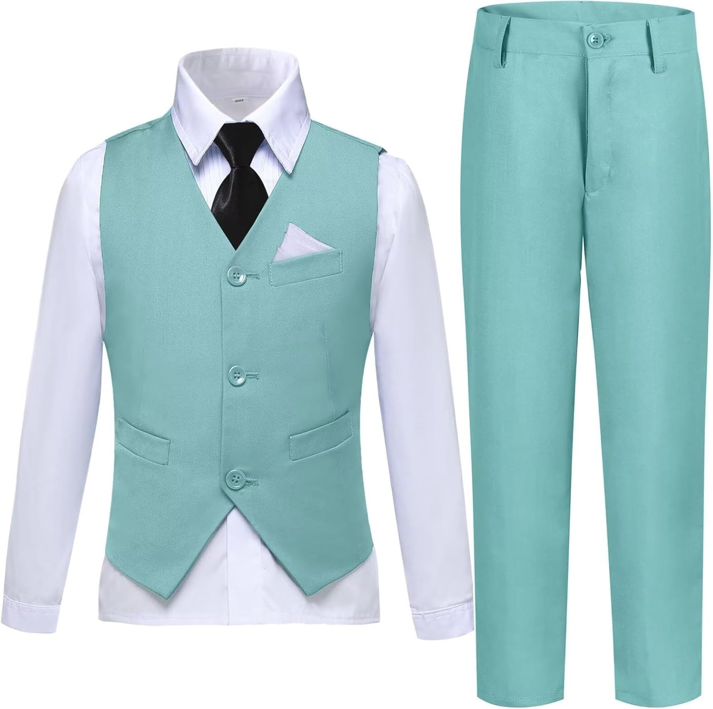 Boys Suit Formal Dress Pants Vest Suit Set for Special Events