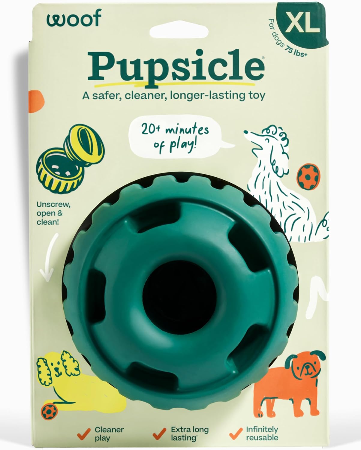 WOOF Pupsicle - Long-Lasting Interactive Dog Toy for XL Dogs