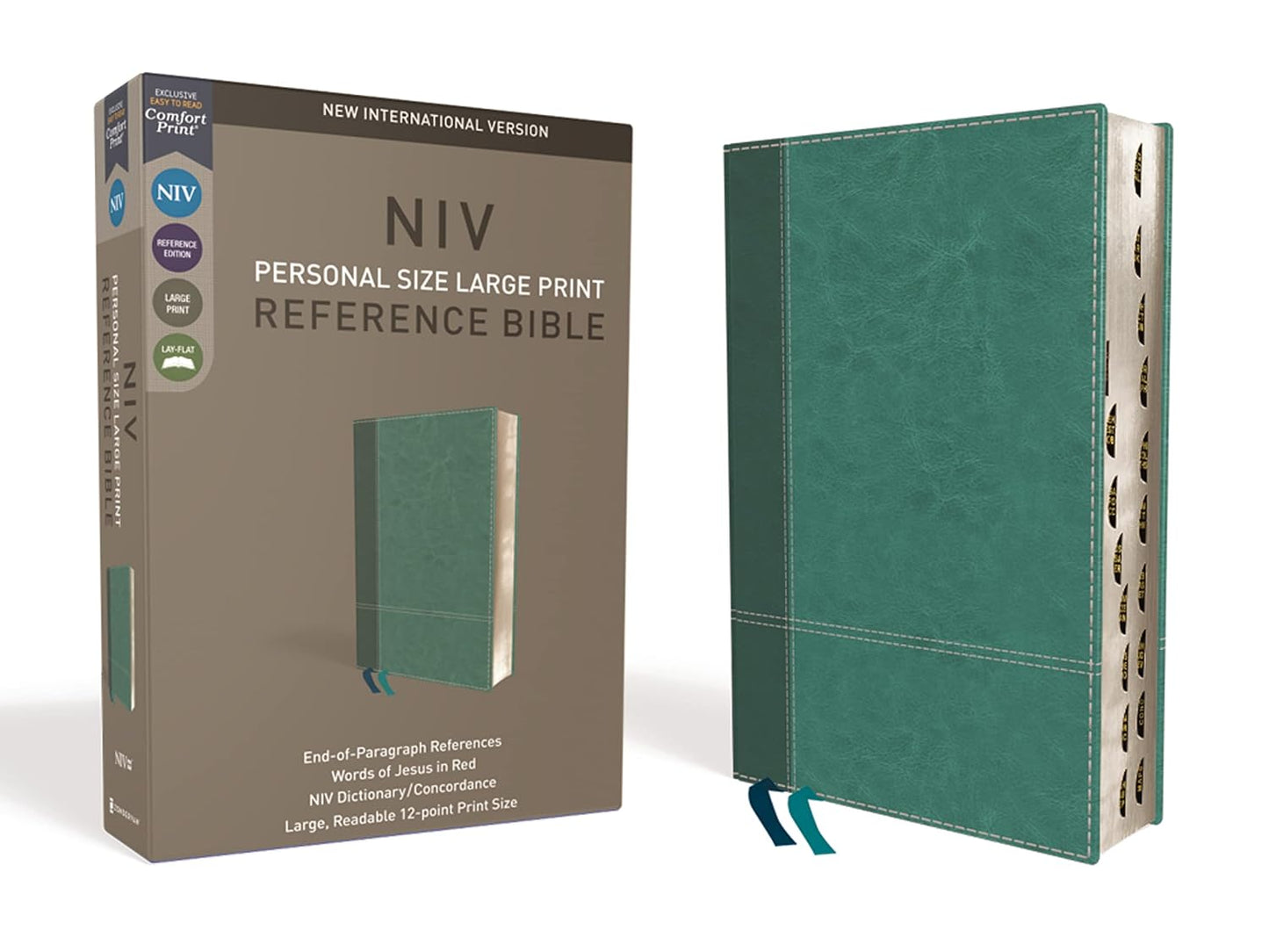 NIV Personal Size Reference Bible Large Print Teal Leathersoft