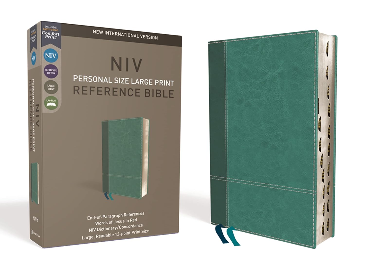 NIV Personal Size Reference Bible Large Print Teal Leathersoft