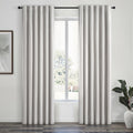 100% Blackout Curtains 90 in Long 2 Panels Set - Linen Texture Privacy