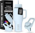 Coldest Tumbler with Handle and Straw - 36 oz Insulated Leak Proof