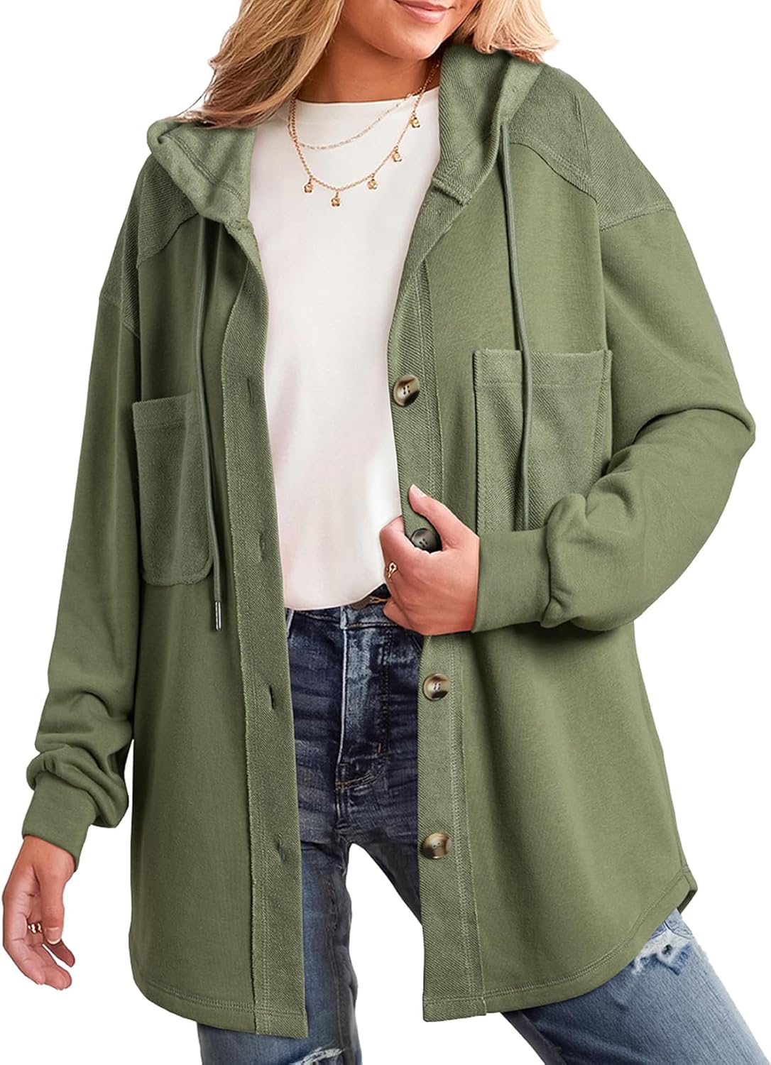 SHEWIN Womens Shacket Casual Fall Jackets for Stylish Comfort