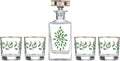 Lenox Holiday 5-Piece Decanter & Whiskey Glass Set for Hosting