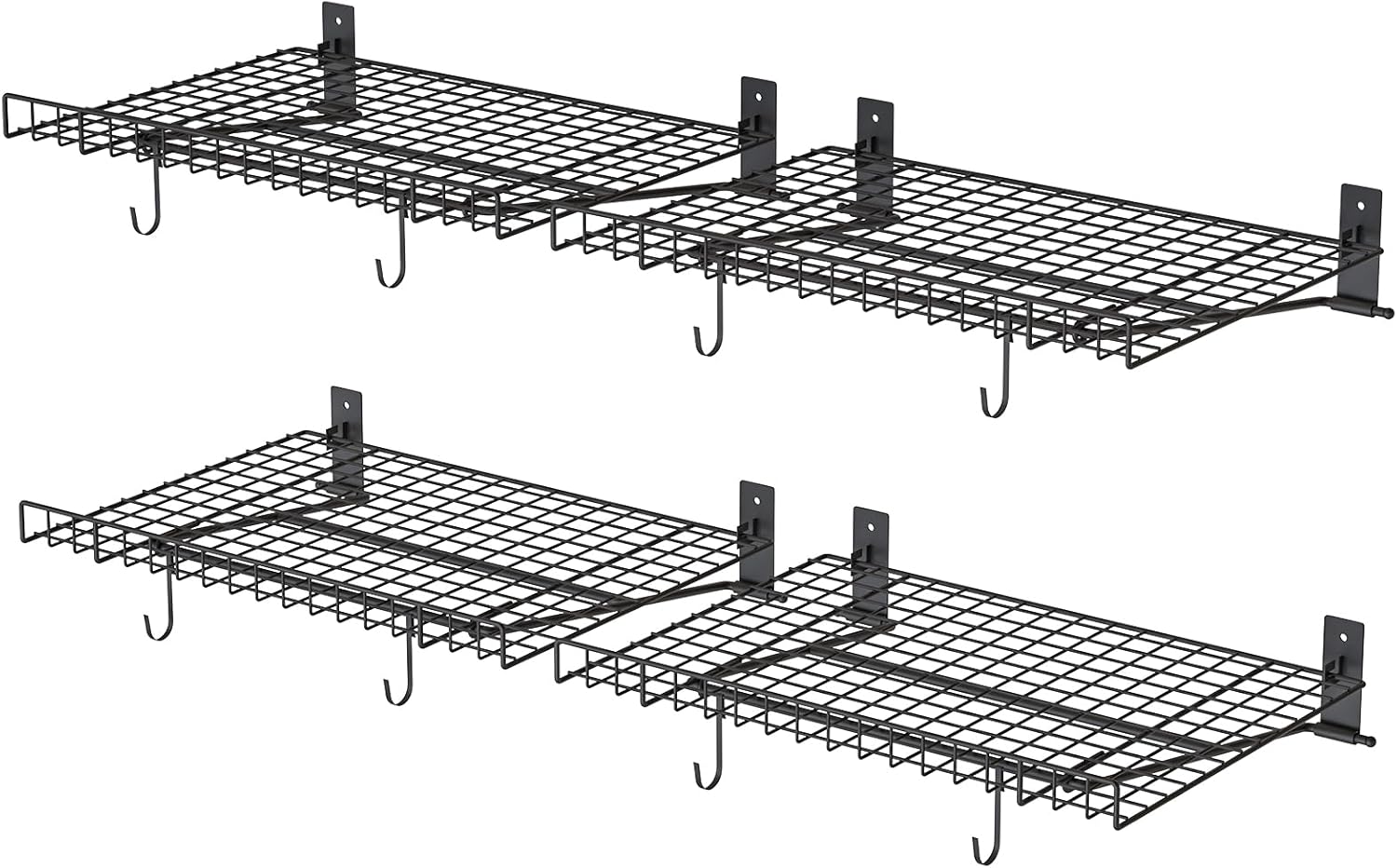 4 Pack Foldable Wall Shelf for Heavy Duty Garage Storage