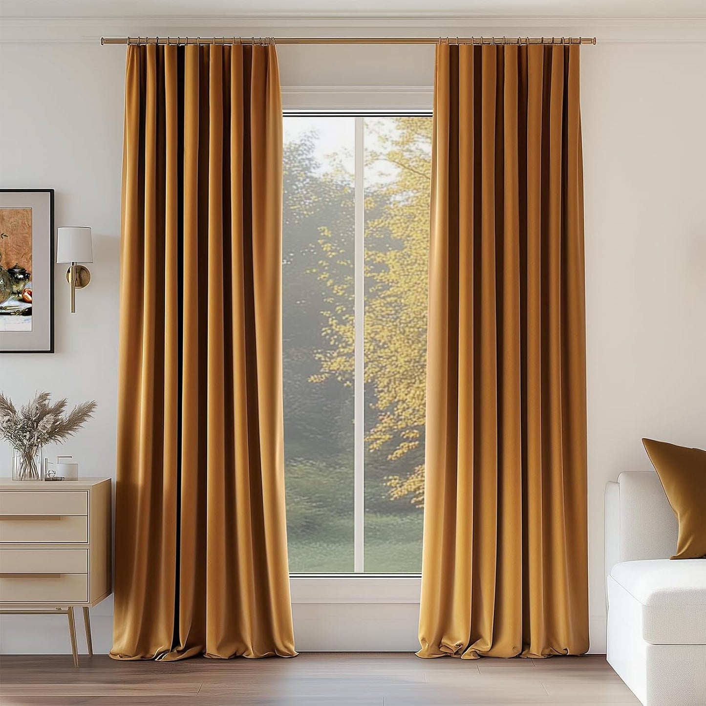 Topfinel Velvet Curtains 90 Inch Long for Luxurious Home Decor