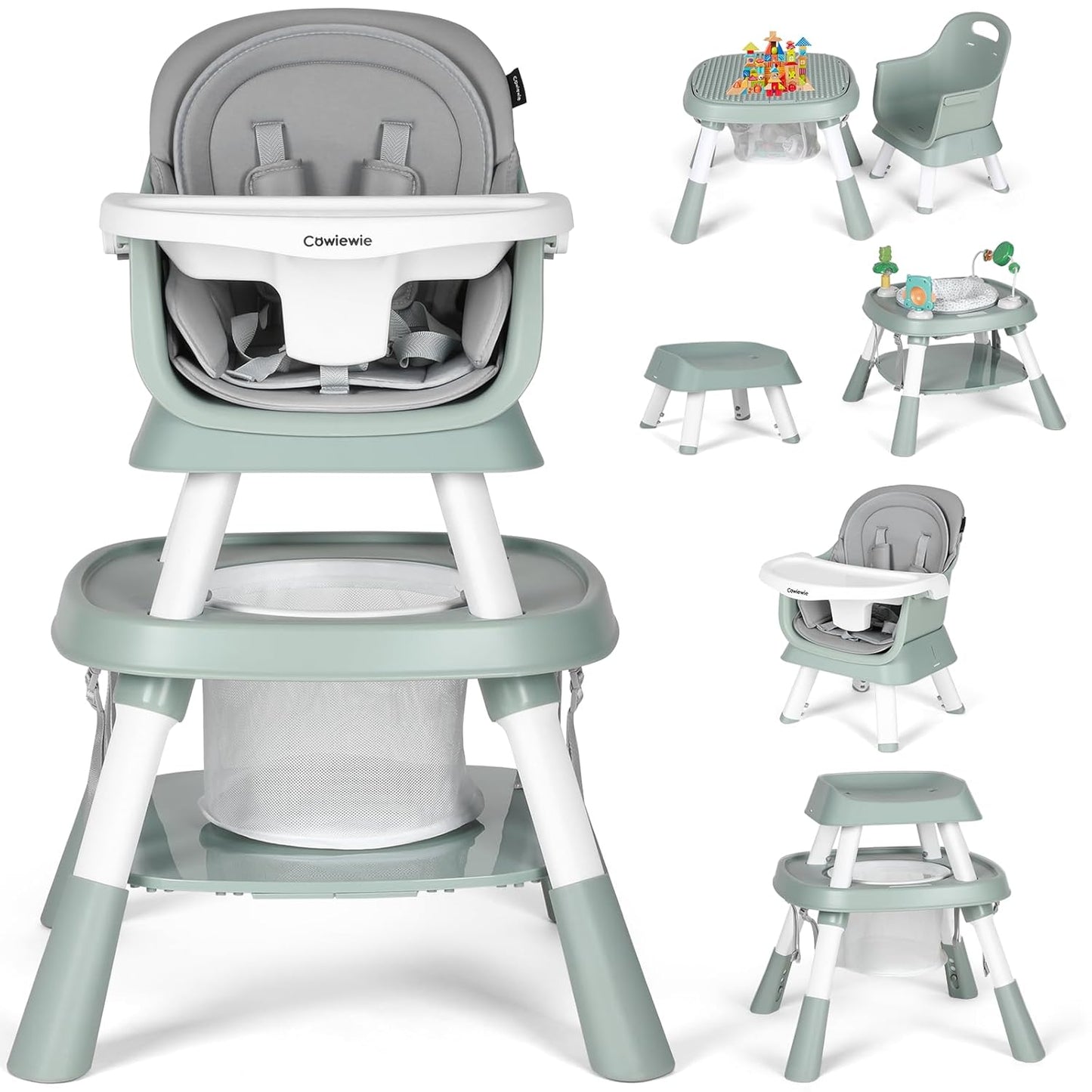 16-in-1 Convertible Highchair with Safety Harness
