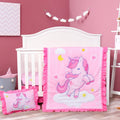 Unicorn Crib Bedding Set for Girls - 4 Piece Crib Set with Comforter