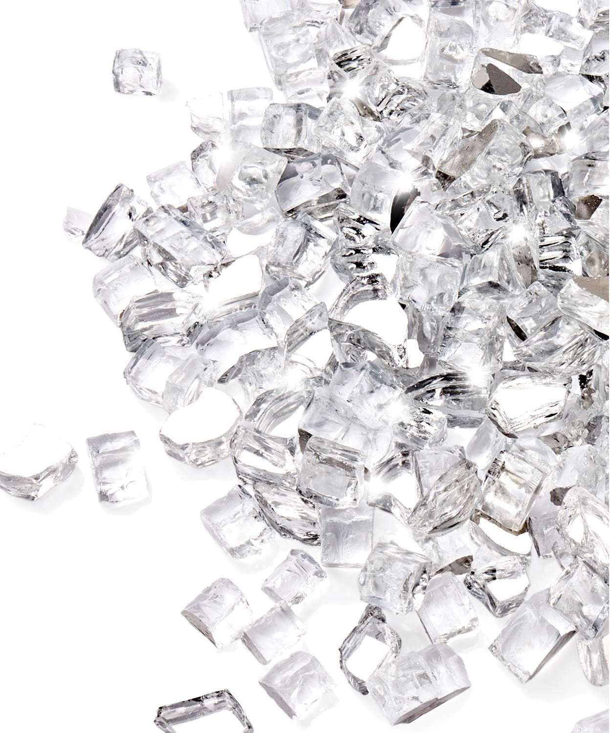 Gorgeous 10 lbs Clear Fire Glass for Fire Pit Table Upgrade