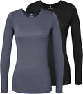 Adar Underscrubs for Women 2 Pack Long Sleeve Comfort Tee