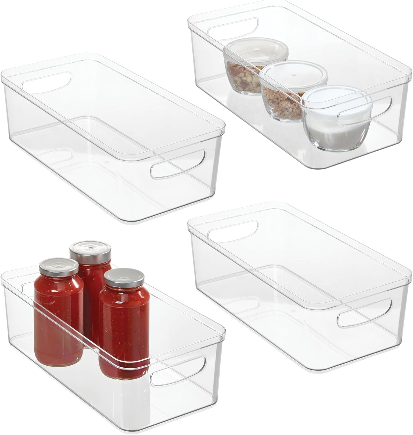iDesign Plastic Pantry Bin Set of 4 for Kitchen Organizing