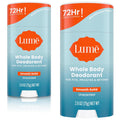 Lume Whole Body Deodorant Unscented Smooth Solid Stick - Pack of 2