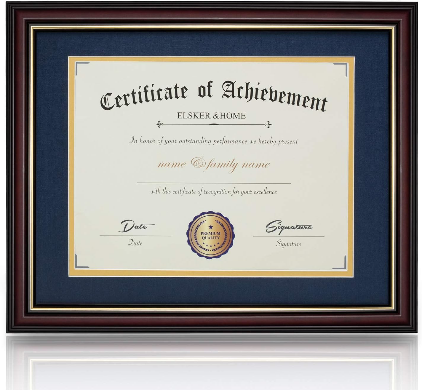Classic Cherry Wood Diploma Frame for 11x14 Documents Display
