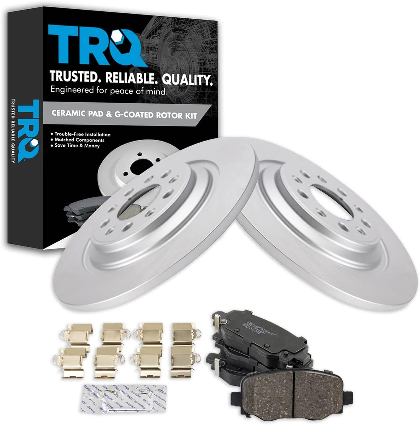 TRQ Rear Brake Pad & Rotor Kit for 2014-2021 Jeep Cherokee