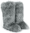 Valpeak Womens Faux Fur Knee-High Boots - Warm, Fluffy Winter Style