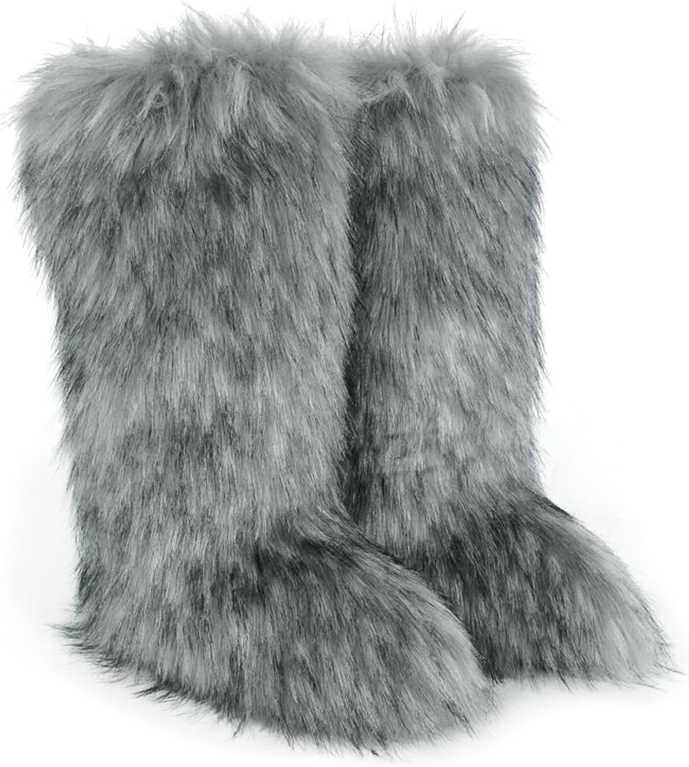 Valpeak Womens Faux Fur Knee-High Boots for Winter Style