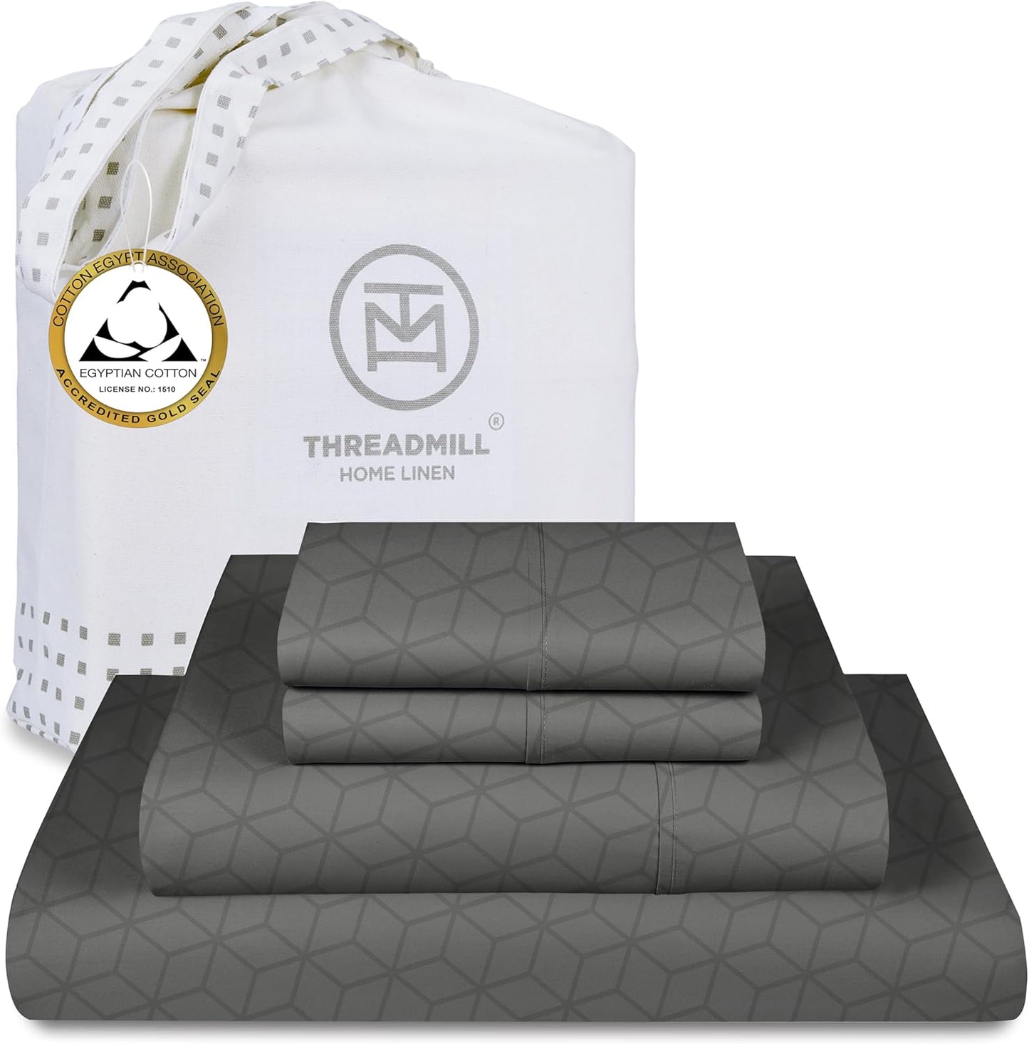 Threadmill Egyptian Cotton Full Size Sheet Set for Cozy Sleep