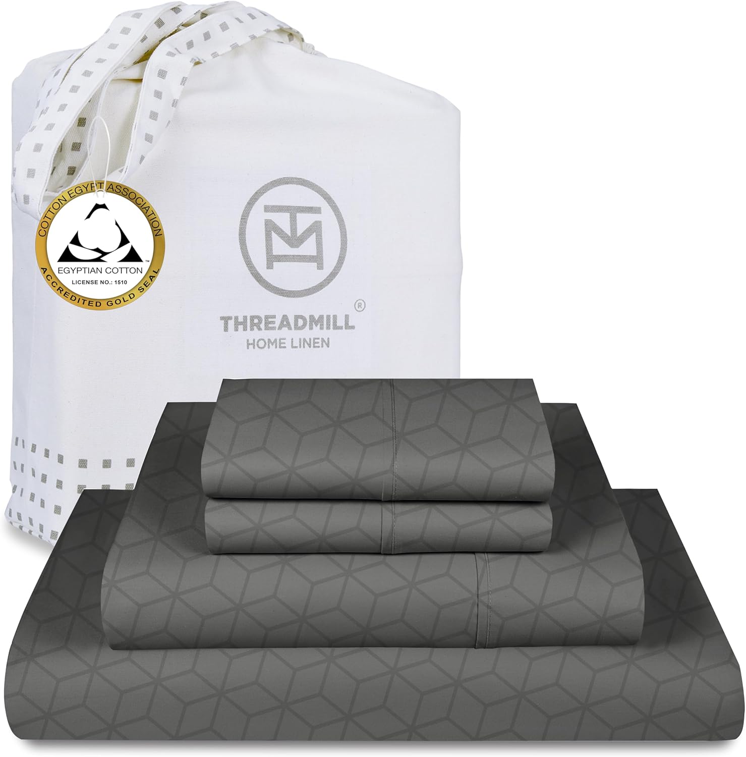 Threadmill Egyptian Cotton Full Size Sheet Set for Cozy Sleep