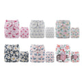Cloth Diapers 6 Pack with 12 Inserts - One Size Adjustable for Babies
