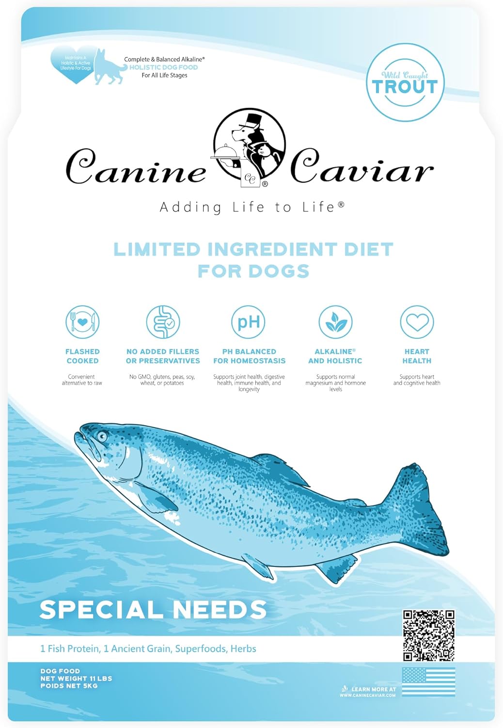 Canine Caviar Special Needs Trout & Whole Ground Oats Dog Food