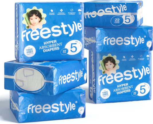 Freestyle BambooTek Diaper Size 5 for Sensitive Skin Comfort