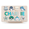 Animals Puzzle for Baby Girl and Boy - Personalized Wooden Name