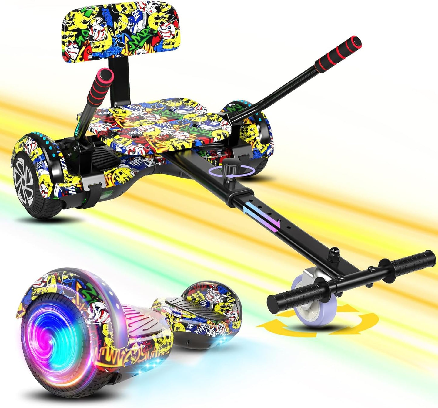 Scooter Seat Attachment Combo with Bluetooth & LED Lights Fun