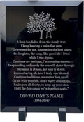 Black Glass Memorial Plaque 9x12 in - Personalized Sympathy