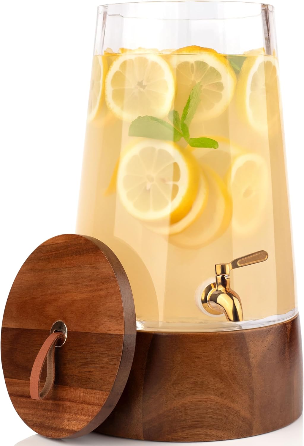 FOODLE Large Glass Drink Dispenser with Spigot for Events