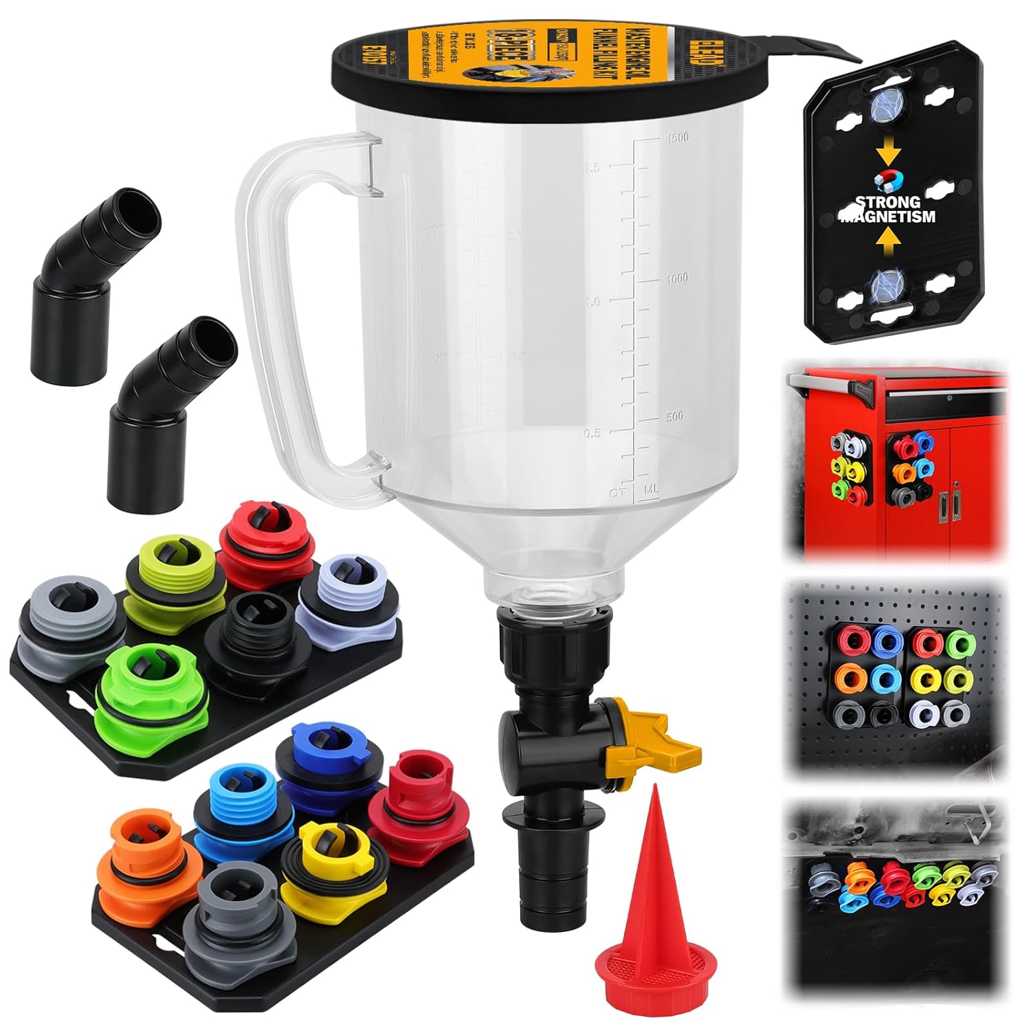 18-Piece Engine Oil Funnel Kit with Universal Compatibility