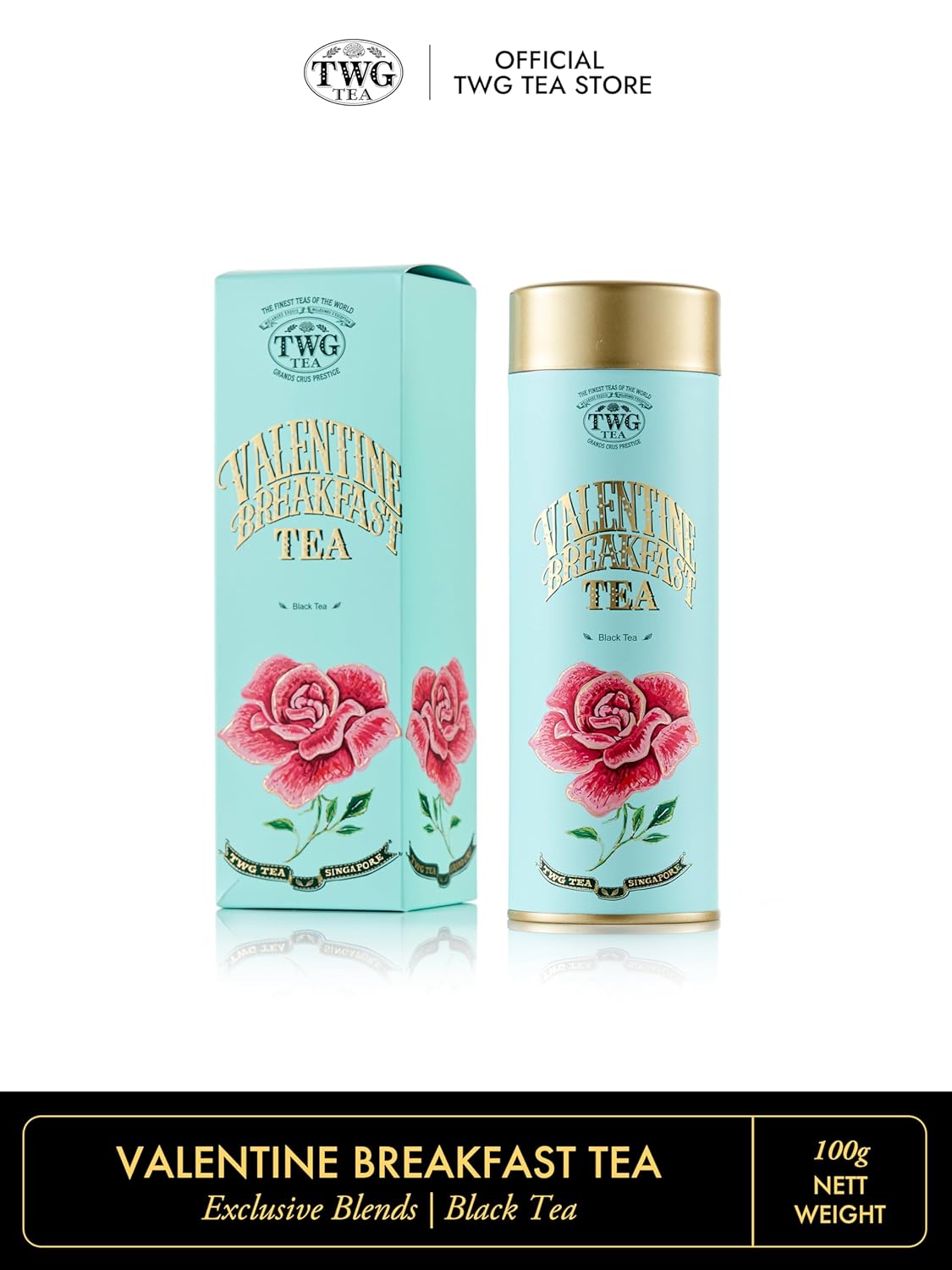 TWG Tea Valentine Breakfast Tea Gift Set with Sugar Pearls