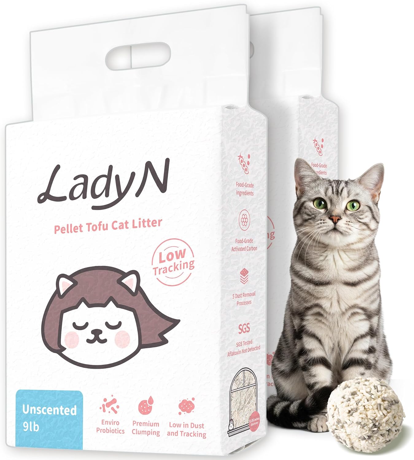 Lady N Pellet Tofu Cat Litter: Ultra Absorbent & Dust-Free