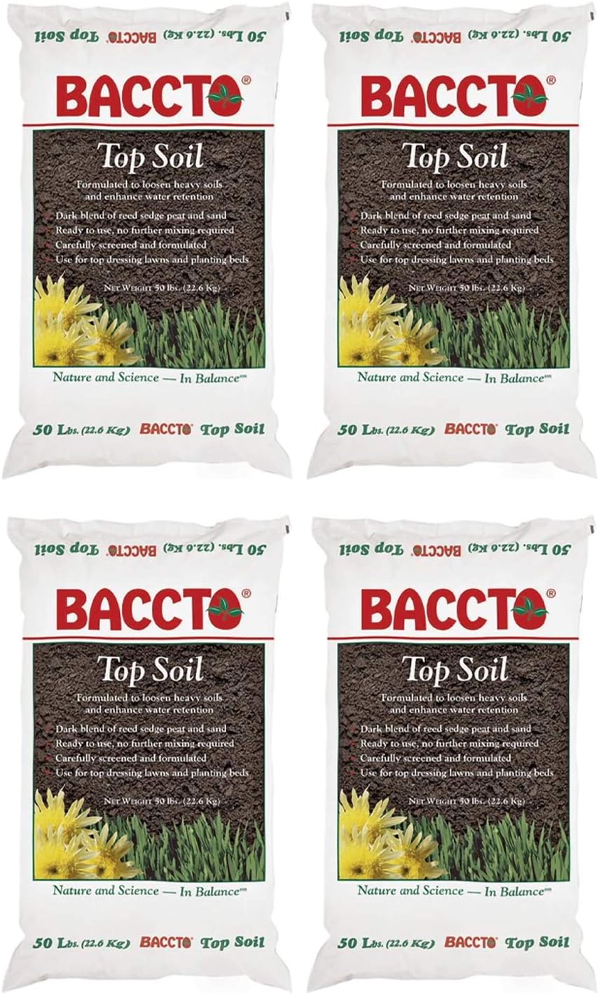 Michigan Peat Baccto Top Soil for Lawns and Gardens - 4 Pack