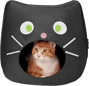 Furhaven Cat Cave for Indoor Cats - Cozy Hideaway in Dark Gray
