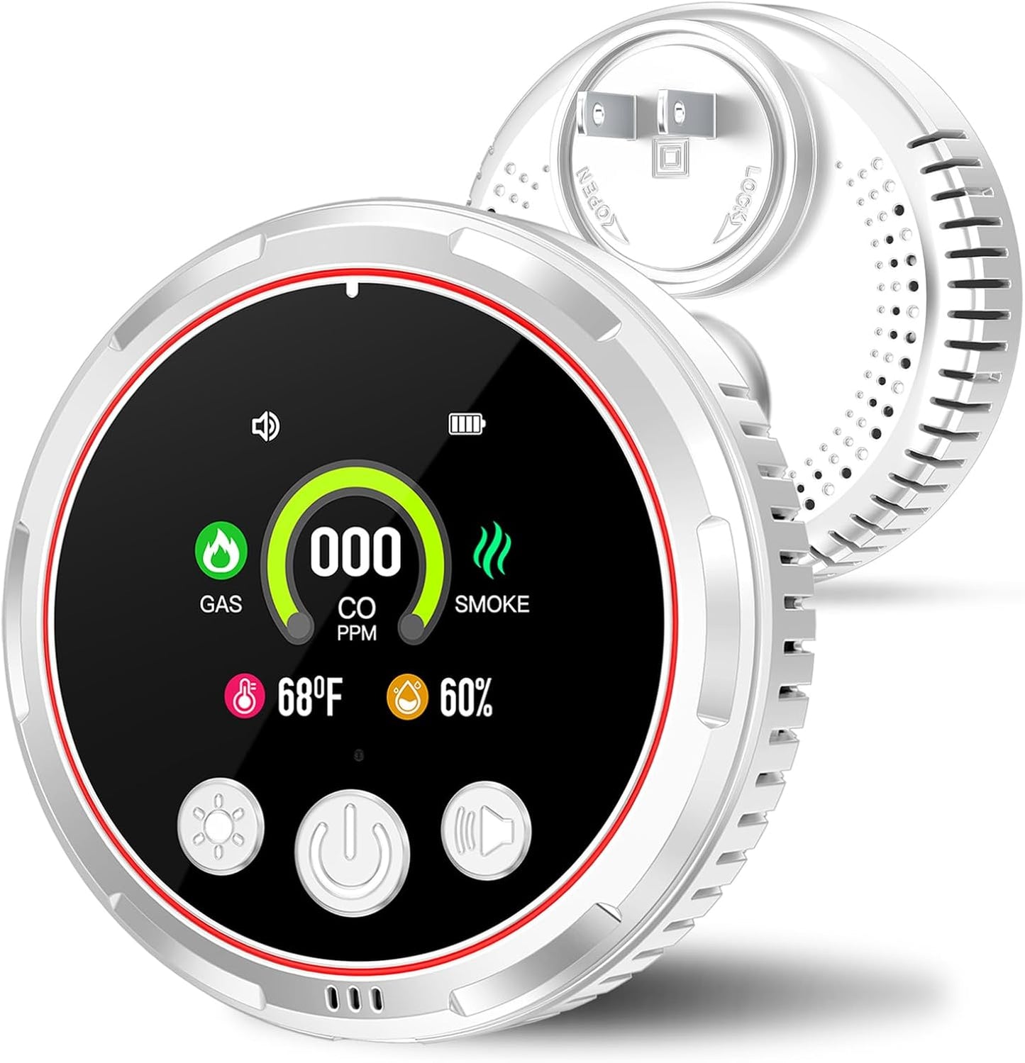 5-in-1 Smoke Detector and CO Detector for Home and Travel