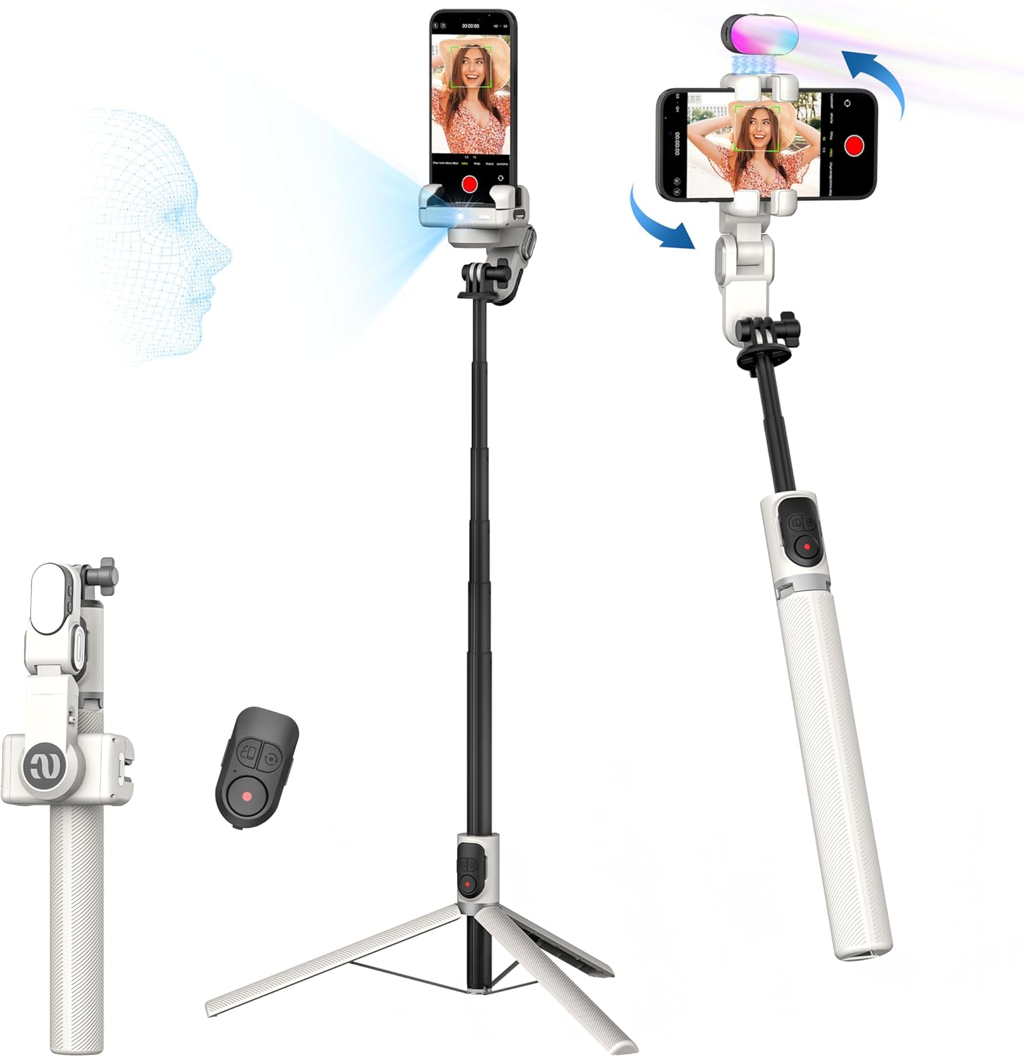 AOCHUAN Auto Face Tracking Tripod for Video Recording and Vlogging