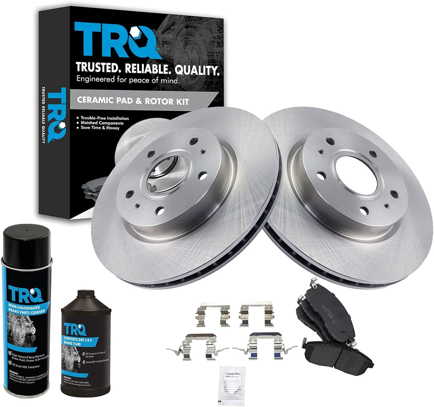 TRQ Front Brake Pad & Rotor Kit for 2007-2013 Suzuki SX4