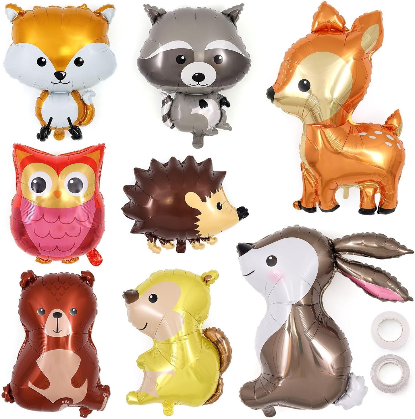 8 Large Woodland Animal Foil Balloons: Perfect for Forest Party!