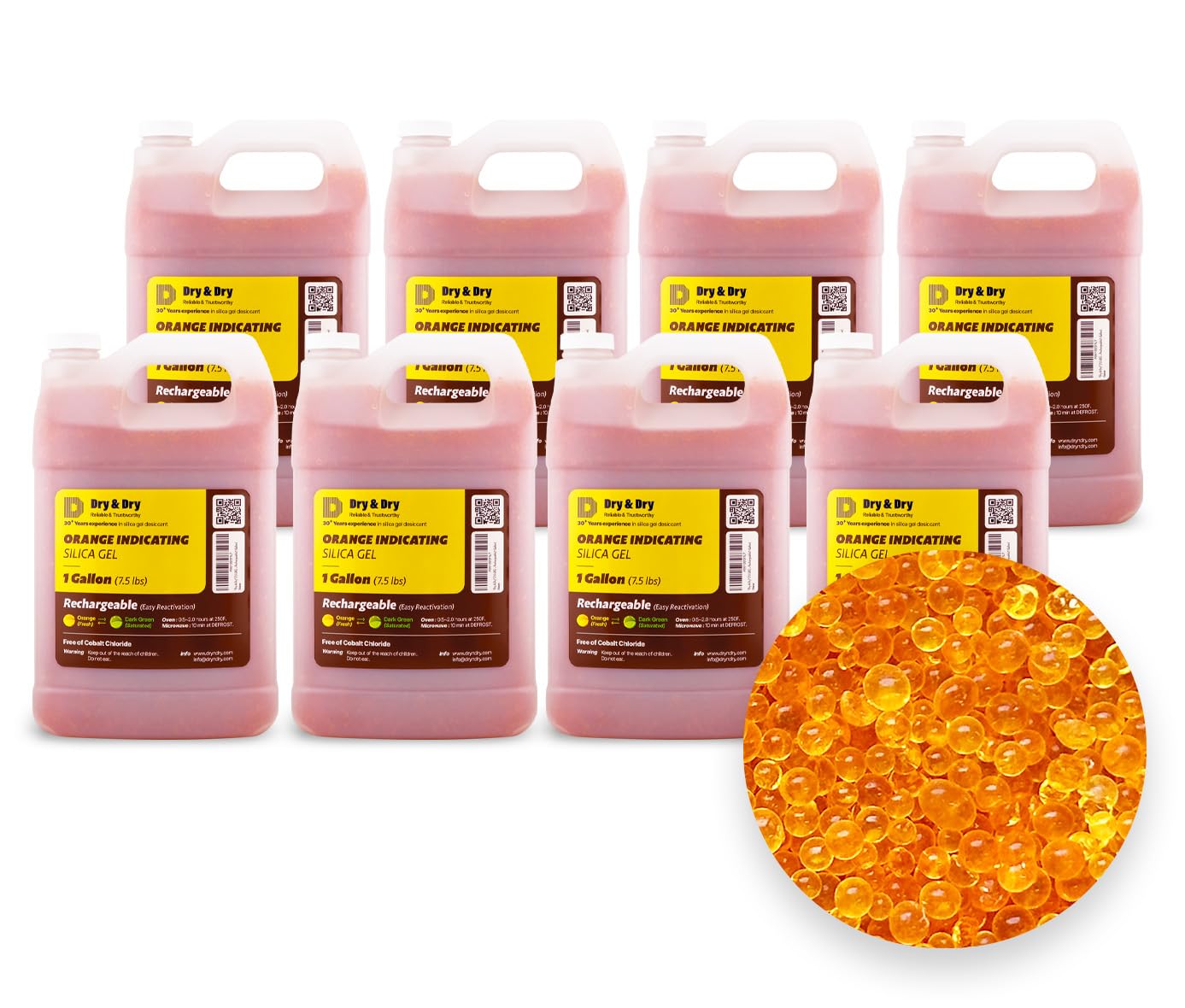 Premium Orange Indicating Silica Gel Beads for Moisture Control