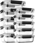Glass Food Storage Containers with Lids Airtight for Meal Prep