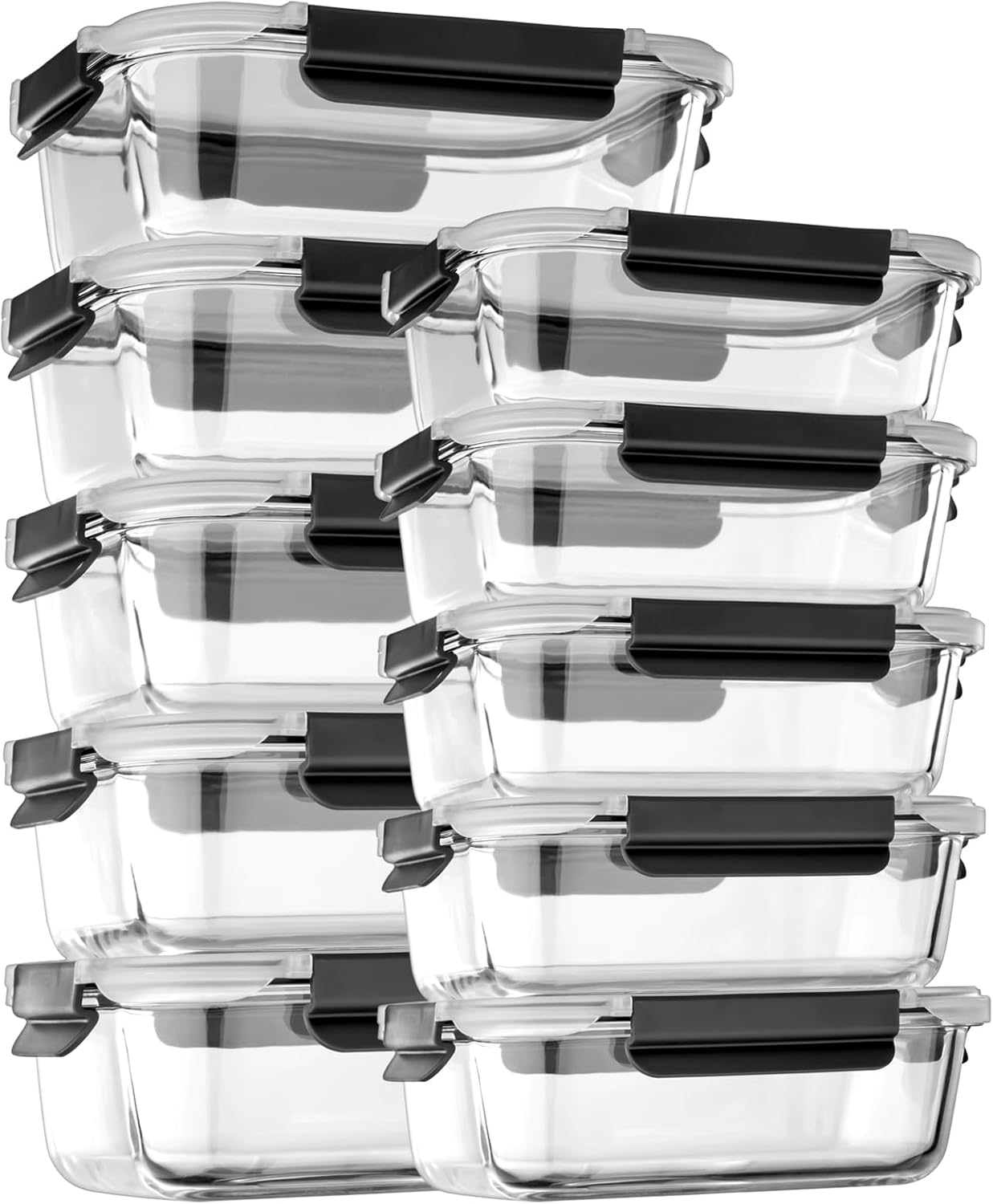 Glass Food Storage Containers with Lids Airtight for Meal Prep